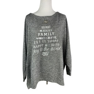 NEW AVE Leisure Christmas Tree Gray Top Size 30/32